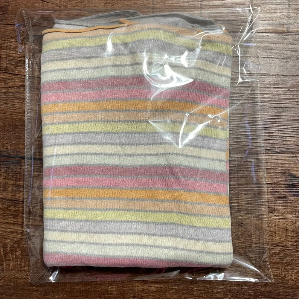 Like new! GAP silk rainbow pastel striped shrug / poncho / shawl / tunic! Sz M/L - Picture 12 of 13